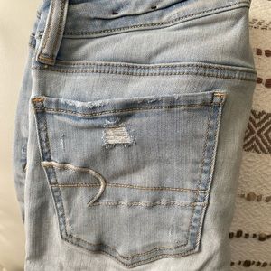 American Eagle super super stretch ripped jeans